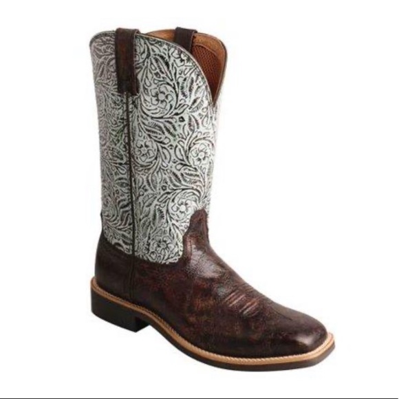 TWISTED X TOP HAND WESTERN BOOTS WIDE SQUARE TOE - Picture 2 of 4
